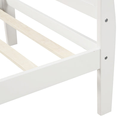 Tiffany White Twin Platform Bed with Headboard - Bunk and Bed Co.