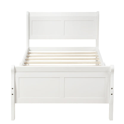 Tiffany White Twin Platform Bed with Headboard - Bunk and Bed Co.