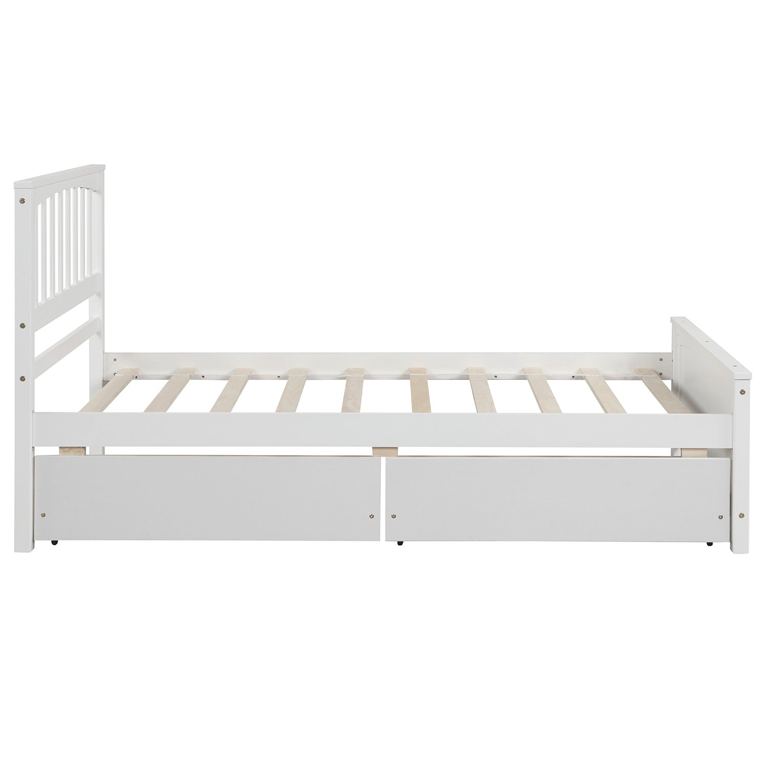 White Twin Platform Bed with Storage Drawers - Bunk and Bed Co.