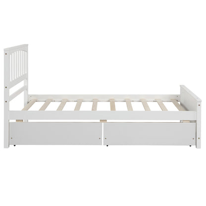 White Twin Platform Bed with Storage Drawers - Bunk and Bed Co.